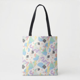 Pastel Retro Memphis Pattern Swirls Draagtas