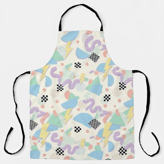 Pastel Retro Memphis Pattern Swirls Schort (Voorkant)