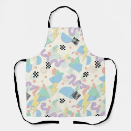 Pastel Retro Memphis Pattern Swirls Schort
