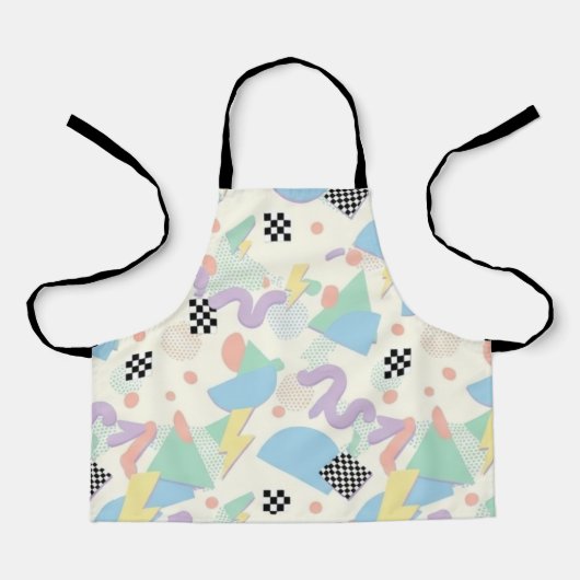 Pastel Retro Memphis Pattern Swirls Schort (Voorkant)