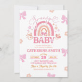 Pastel Retro Regenboog Baby shower Kaart (Voorkant)