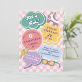 Pastel Retro Roller Skating Party Invitation (Debout devant)