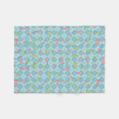 Pastel Retro Schaakbord Fleece Deken (Voorkant (Horizontaal))