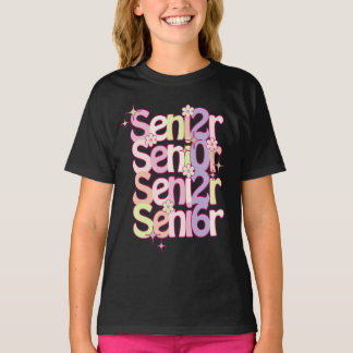 Pastel Retro Senior Jaar Afstuderen Gift Shirt