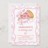 Pastel Retro Slice Of Fun Pizza Party Kaart (Voorkant)