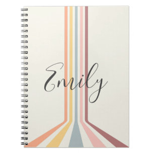 Pastel retro stijl strepen ontwerp notitieboek