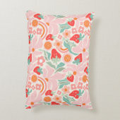 Pastel retro strawberry  accent kussen (Achterkant (Verticaal))