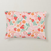 Pastel retro strawberry  accent kussen (Achterkant)