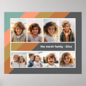 Pastel Retro Stripe - 8 Fotocollage Poster (Voorkant)