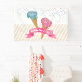 Pastel Retro Waterverf Ice Cream & Sprins Spandoek (Insitu)