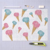 Pastel Retro Waterverf Ice Cream & Sprins Tissuepapier (Craft)