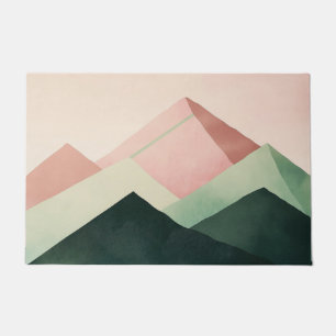 Pastel Ridge – Geometrisch berglandschap #1 Deurmat