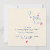 Pastel robots anniversaire enfant invitation (Dos)