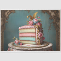 Pastel Rococo Cake Slice 2 Decoupage Papier Tissue