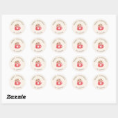 Pastel Rode Cacaocommug Kerstmis Ronde Sticker (Vel)