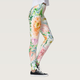 Pastel romantische tuin leggings