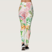Pastel romantische tuin leggings (Achterkant)