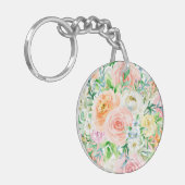 Pastel romantische tuin sleutelhanger (Voorkant Links)
