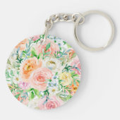 Pastel romantische tuin sleutelhanger (Achterkant)