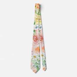 Pastel romantische tuin stropdas