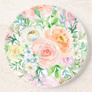 Pastel romantische tuin zandsteen onderzetter