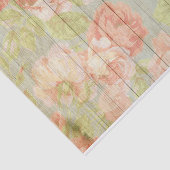 Pastel rood roze rozen op rustieke hout decoupage tissuepapier (Detail)