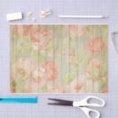 Pastel rood roze rozen op rustieke hout decoupage tissuepapier (Craft)