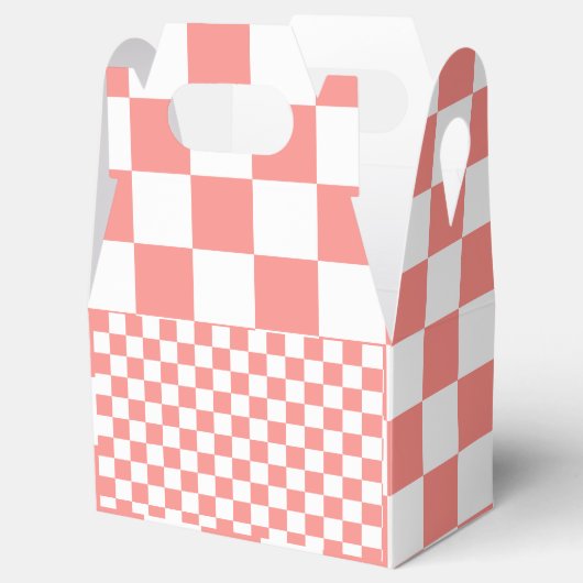 Pastel Rood Wit Geruit Checkerboard Bedankdoosjes (Geopend)