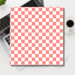 Pastel Rood Wit Geruit Checkerboard  Notitieblok