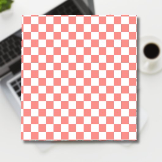 Pastel Rood Wit Geruit Checkerboard Notitieblok