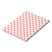 Pastel Rood Wit Geruit Checkerboard Notitieblok (Gedraaid)