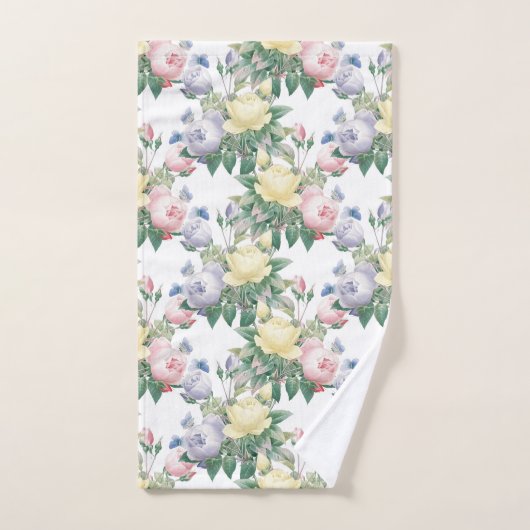Pastel Roos Bloemen Badhanddoek Set Bad Handdoek (Handdoek)