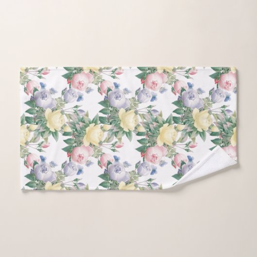 Pastel Roos Bloemen Badhanddoek Set Bad Handdoek (Handdoek)