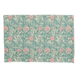 Pastel-Roos en botanisch groen patroon Kussensloop