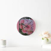 Pastel Roos en Hydrangea Flowers Wall Clock Ronde Klok (Huis)