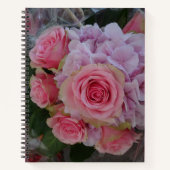 Pastel Roos en Notitieboek van Hydrangea Flowers (Voorkant)