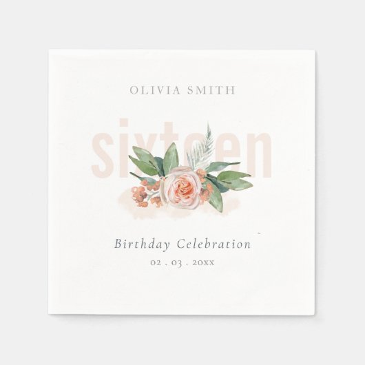 Pastel Roos Floral Bunch Elke ouderdag Servet (Voorkant)
