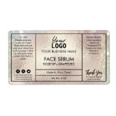 Pastel Roos Gold Modern Face Serum Etiket (Voorkant)