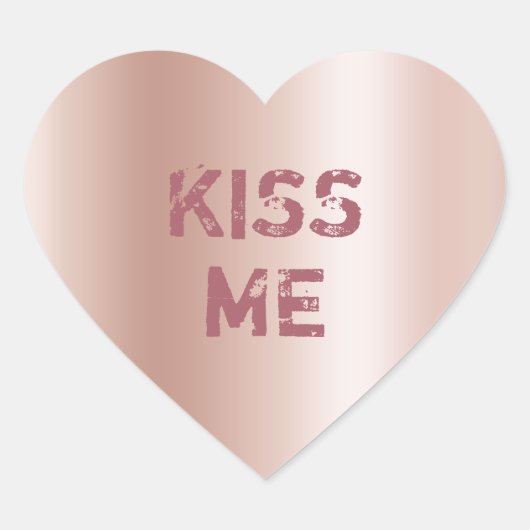 Pastel Roos Gold Ombre-gesprek Hart Sticker (Voorkant)