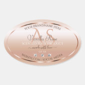 Pastel Roos Koral Product Labels juwelen Initialen (Voorkant)