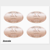 Pastel Roos Koral Product Labels juwelen Initialen (Vel)