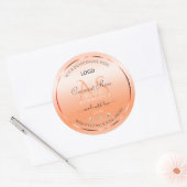 Pastel Roos Salmon Product Label Monogram en Logo (Envelop)