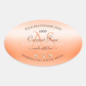 Pastel Roos Salmon Product Label Monogram en Logo (Voorkant)
