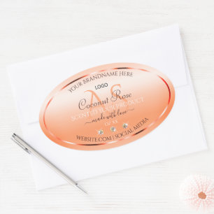 Pastel Roos Salmon Product Label Monogram en Logo