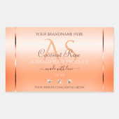 Pastel Roos Salmon Product Labels juwelen Monogram (Voorkant)