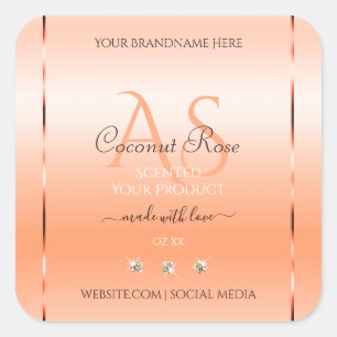 Pastel Roos Salmon Product Labels juwelen Monogram