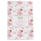 Pastel rose ballerine anniversaire sacs cadeaux (Devant)