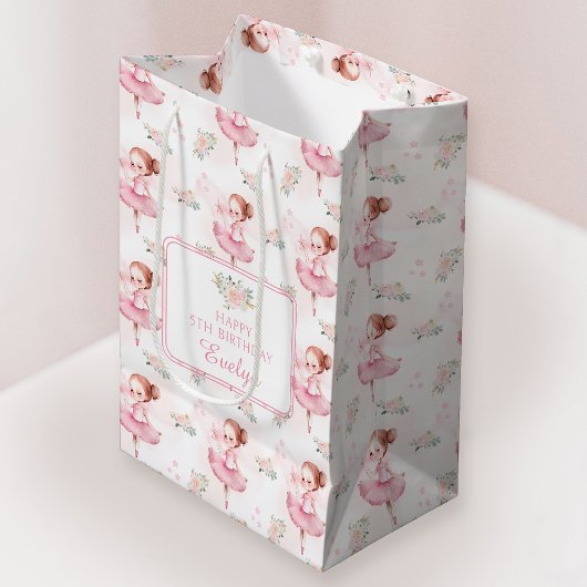 Pastel rose ballerine anniversaire sacs cadeaux