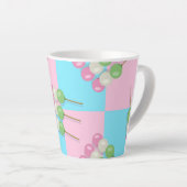Pastel Rose Bleu À damiers Dango Latte Mug (Angle droit)