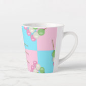 Pastel Rose Bleu À damiers Dango Latte Mug (Droite)